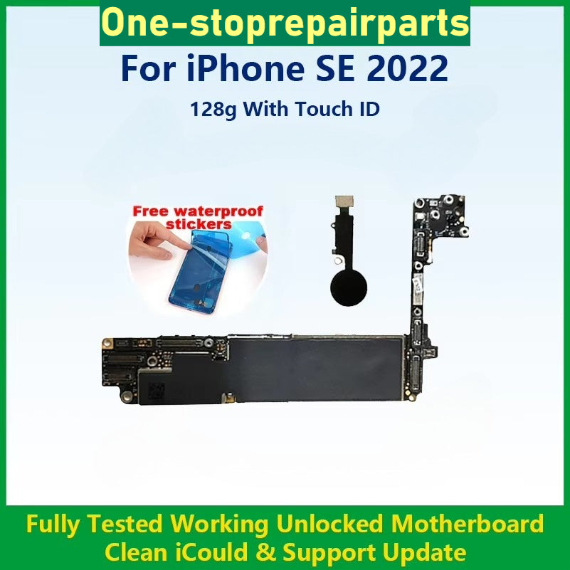 For iPhone SE 2020 Mainboard With Touch ID Cleaned iCloud Fully Tested 100%Working Unlocked Motherboard For iPhone SE 2022 iPhone phone repair parts