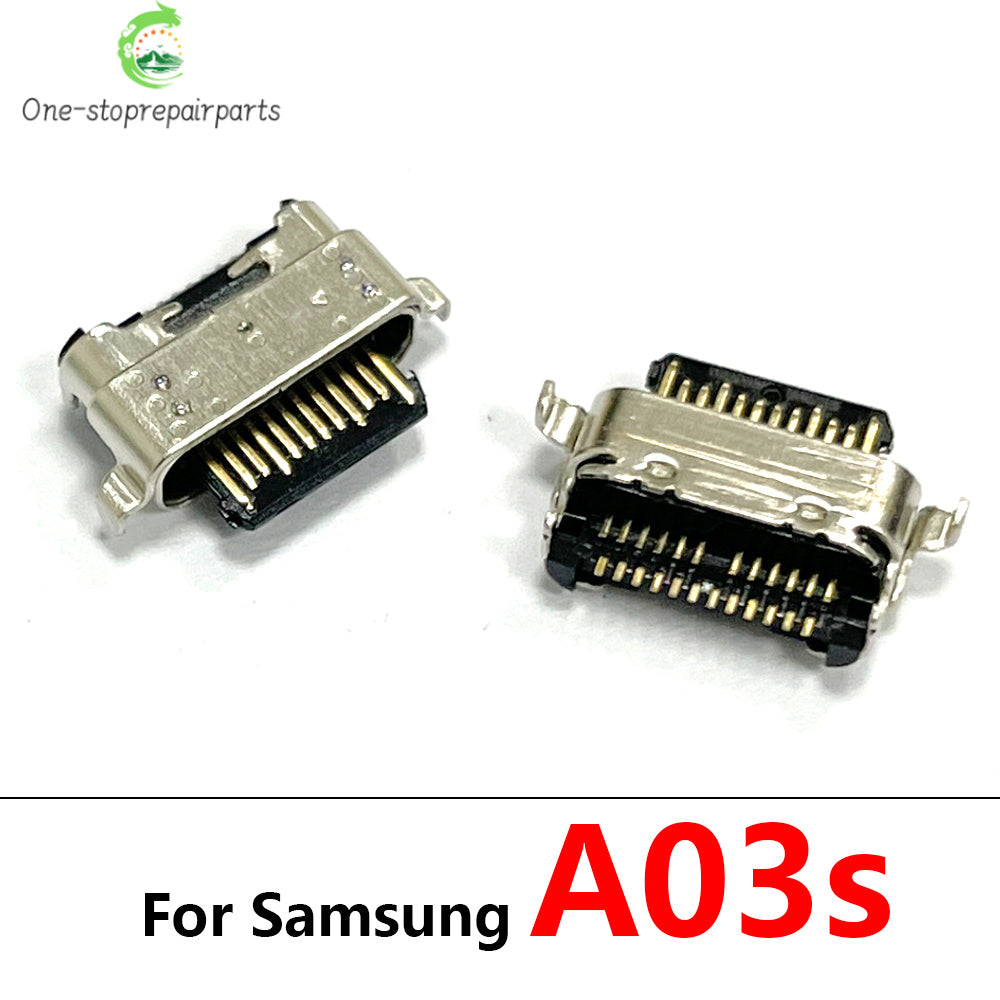 2Pcs，USB jack socket connector charger Charging Port For Samsung A02 A02s A22 A32 A52 A72 A33 A73 A03 Core A03s 4G 5G Samsung phone repair parts