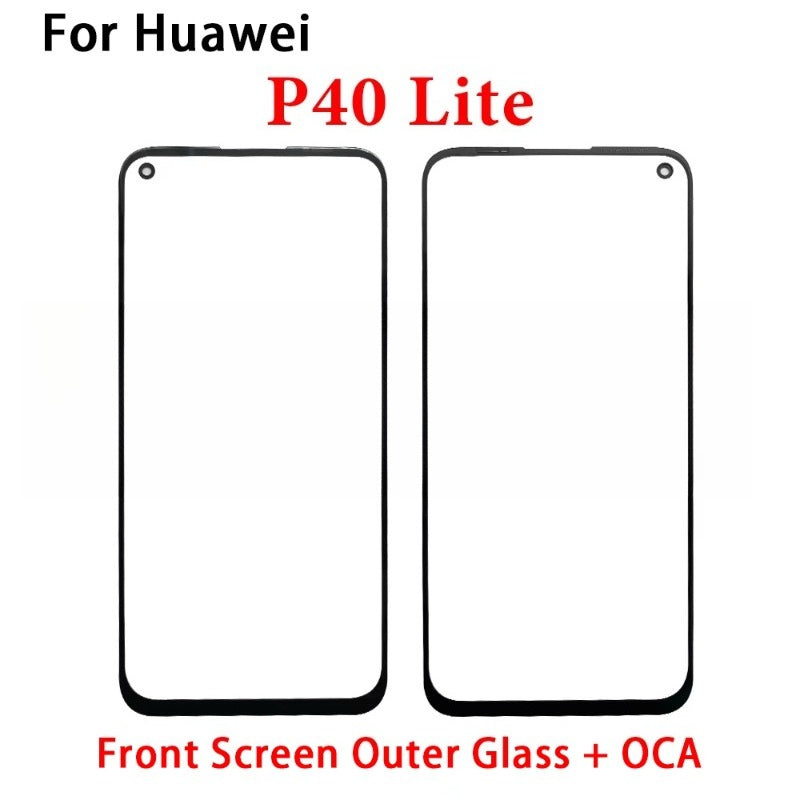 Screen Front Outer Glass+OCA For Huawei Y6P Y7A Y7P Y8P Y8s Y9A Y9s Y9 Prime 2019 P30 P40 Lite E 5G Screen Touch Panel Glass Huawei phone repair parts
