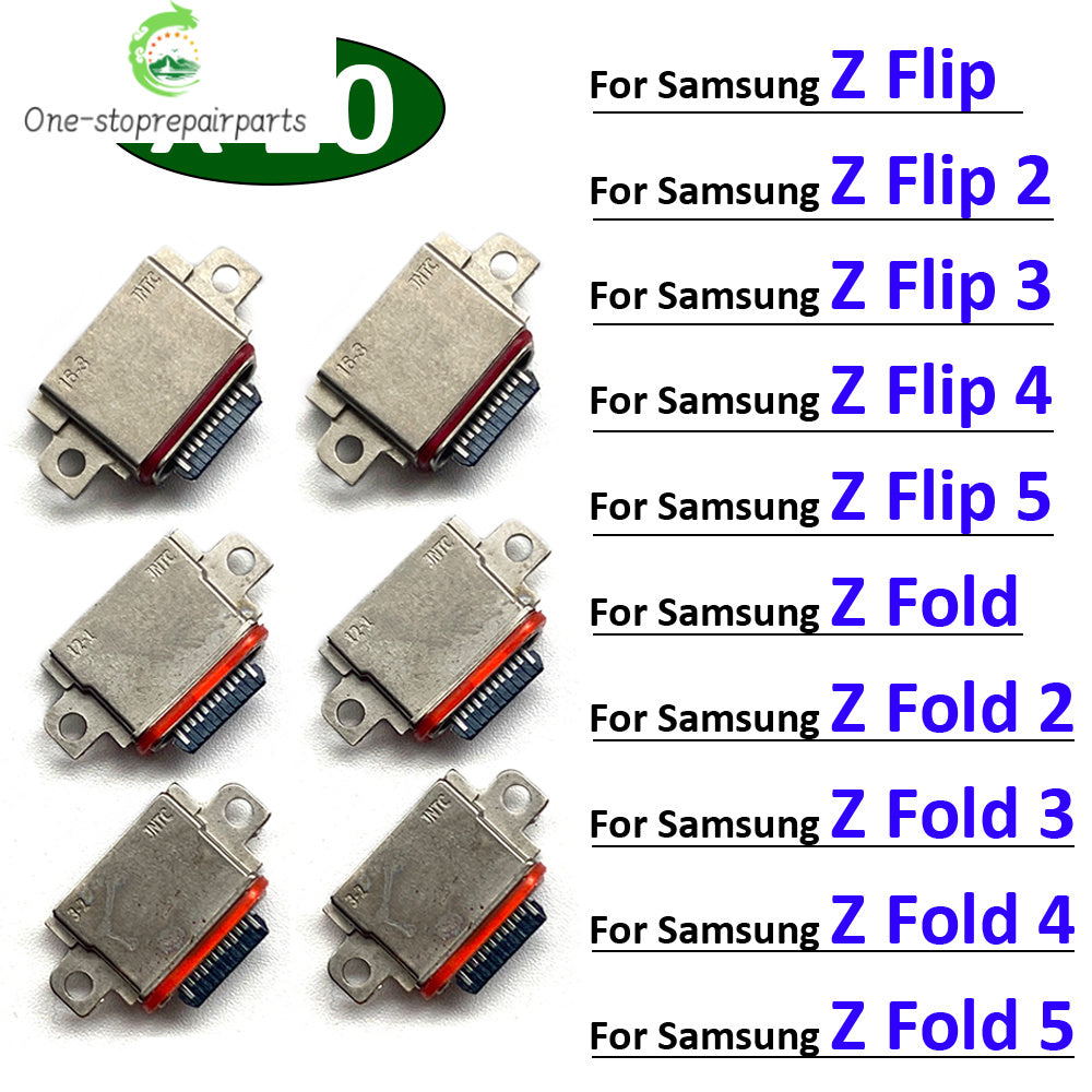 10Pcs/Lot, Charger Micro USB Charging Port Dock Connector Socket For Samsung Z Flip 2 3 4 5 / Z Fold 2 3 4 5 Samsung phone repair parts