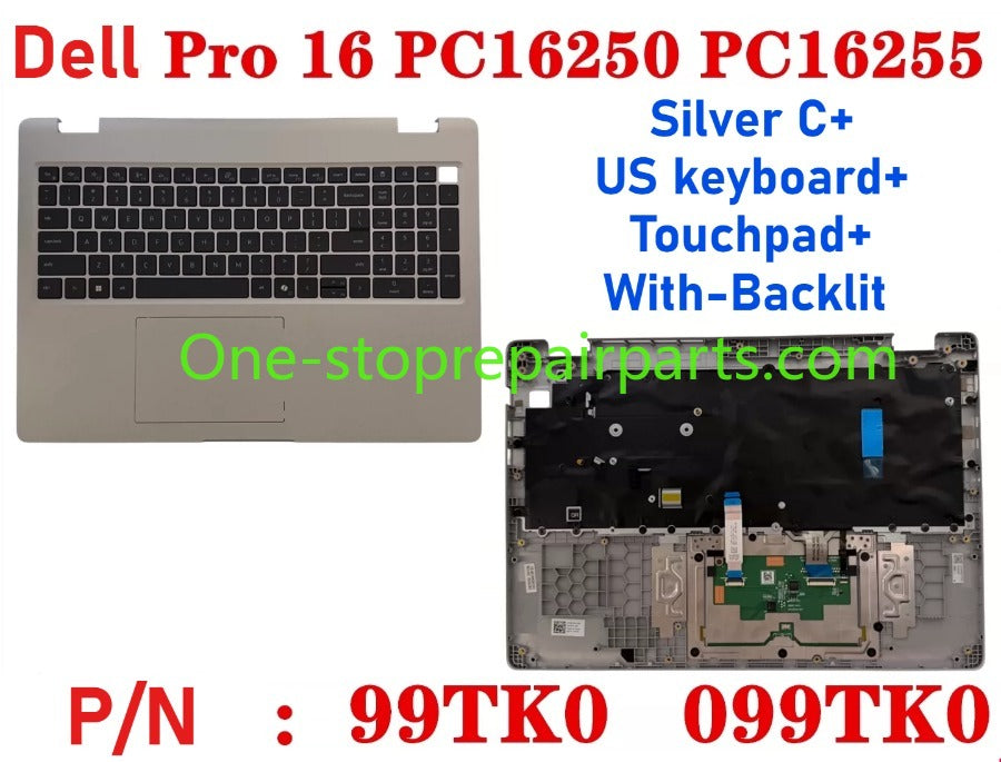 Cover case for Dell Pro 16 PC16250 PC16255 0D45TN 04TV1R 0FJ6FY 02XHM1 099TK0 02882N 0HNP7J 02XHM1 0GJX2F 0C8CKC 0964DF 0DR9PF 0HHMCK 0F9V30 0388WT 0H3K5C 0HR42X 01378G Lcd back housing bezel palmrest bottom lower cover hinge Dell laptop repair parts
