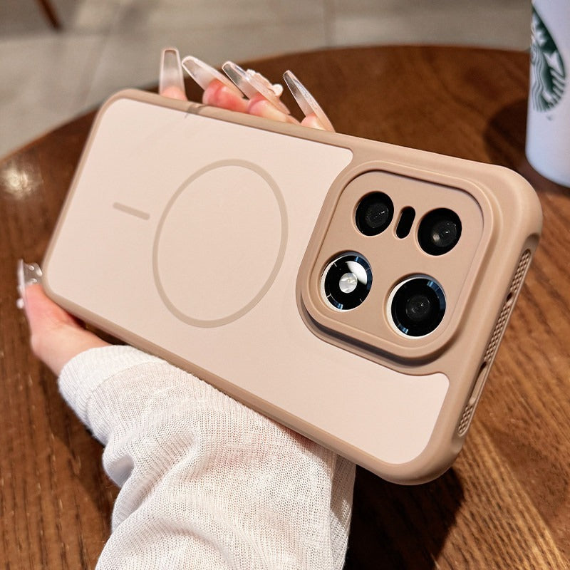 Contrasting color heat dissipation magnetic suction For OnePlus 15 mobile phone case New OnePlus 15T strong magnetic adsorption fine hole frame OnePlus side heat dissipation design Soft edge shell Phone Accessories