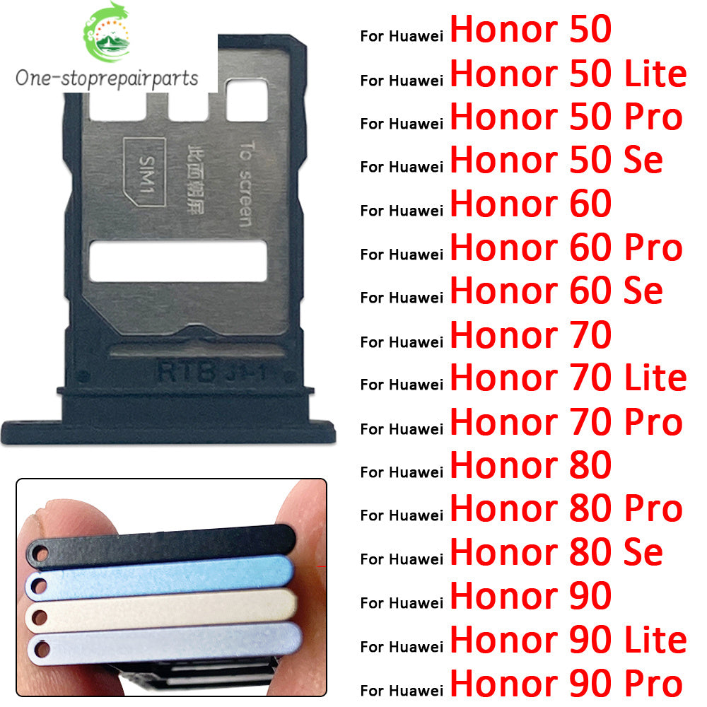 New For Huawei Honor 50 60 70 80 90 Pro Se Lite Plus 5G SIM Card Slot SD Card Tray Holder Adapter Huawei phone repair parts