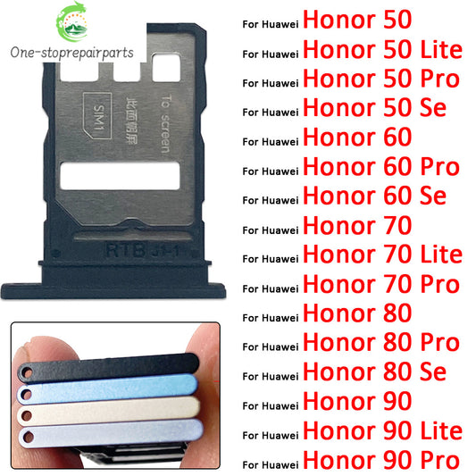 New For Huawei Honor 50 60 70 80 90 Pro Se Lite Plus 5G SIM Card Slot SD Card Tray Holder Adapter Huawei phone repair parts