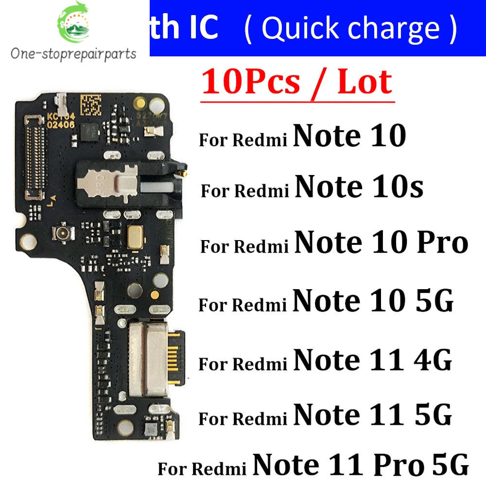 10Pcs, Charger Board Flex For Xiaomi Redmi Note 7 8 8T 9 9s 10 10s 11 12 Pro 4G 5G USB Port Connector Dock Charging Flex Cable Xiaomi  Xiao mi phone repair parts
