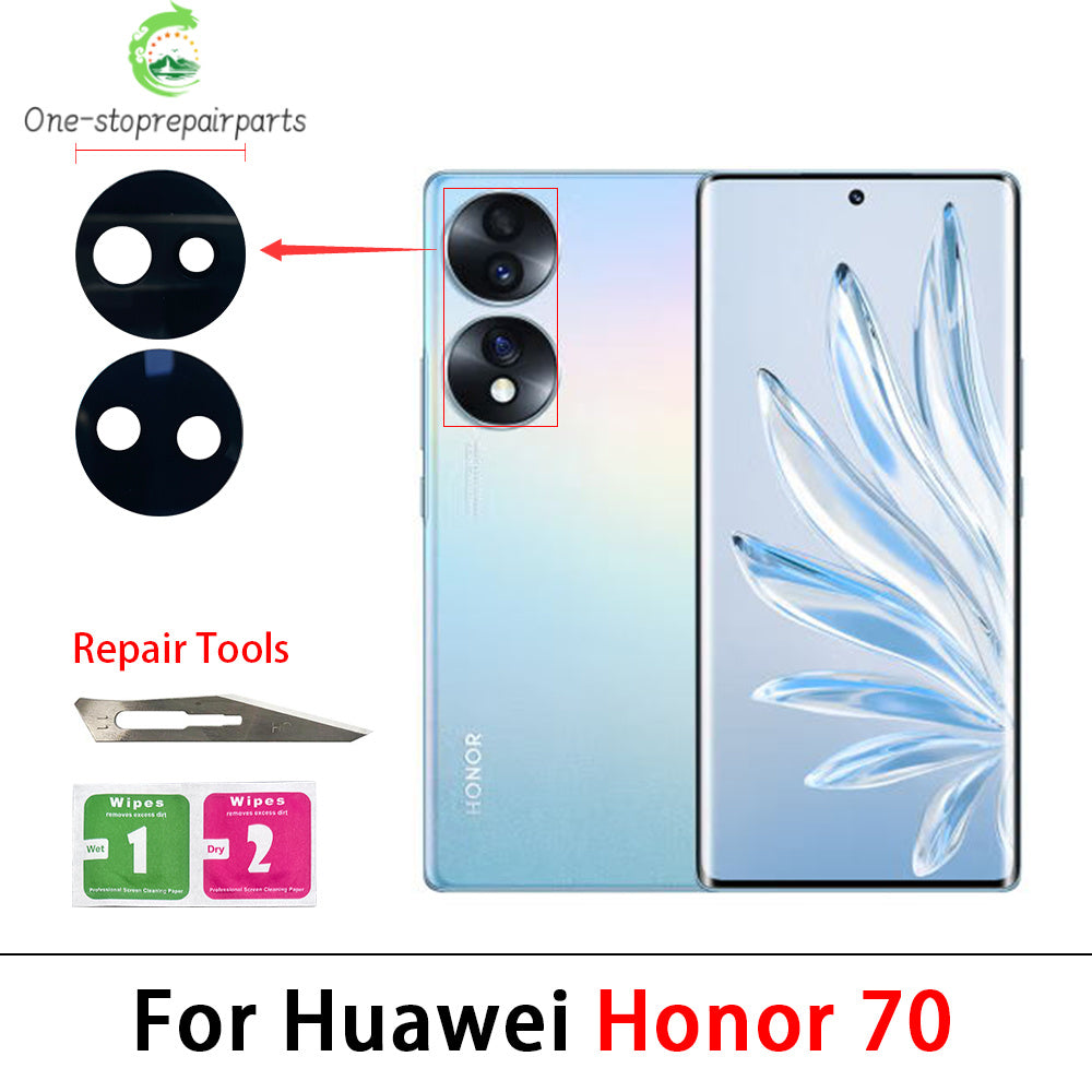 10Pcs, New For Huawei Honor 50 60 70 80 90 Pro Se Lite 4G 5G Rear Camera Lens Glass Back Camera Glass Lens with Adhesive Sticker Huawei phone repair parts