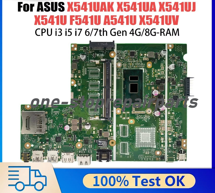 X541UAK Mainboard For ASUS X541UJ X541UA X541U F541U A541U X541UV Laptop Motherboard CPU I3 I5 I7 6th/7th Gen 0G/4G/8G-RAM ASUS laptop repair parts