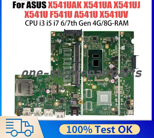 X541UAK Mainboard For ASUS X541UJ X541UA X541U F541U A541U X541UV Laptop Motherboard CPU I3 I5 I7 6th/7th Gen 0G/4G/8G-RAM ASUS laptop repair parts