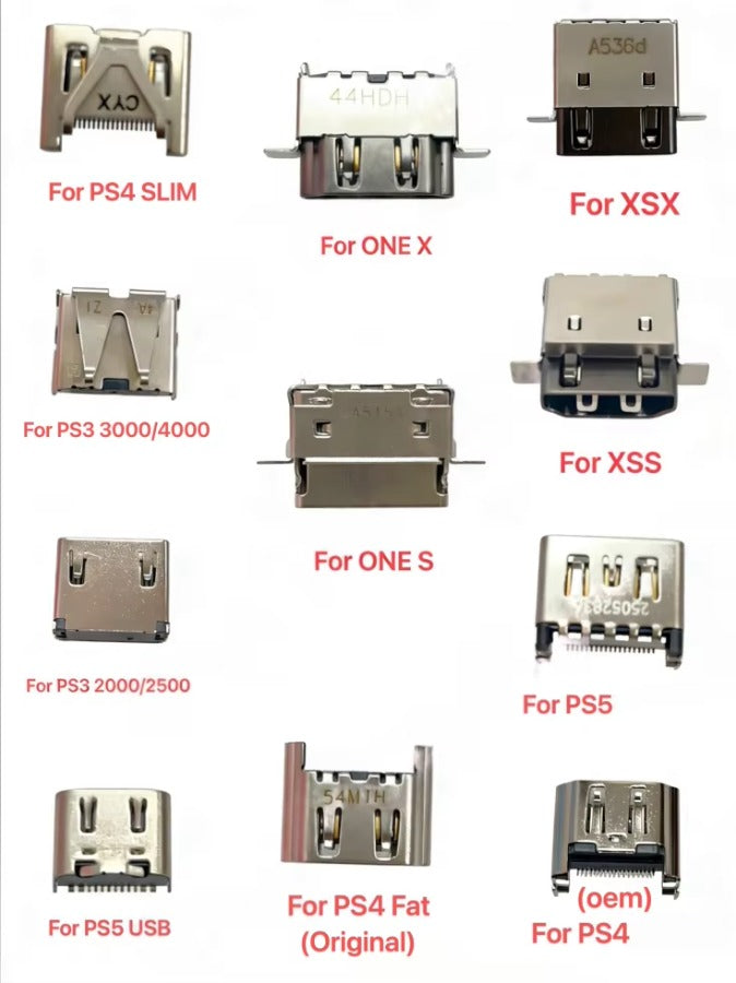 10PCS Compatible Charging Port For PS5 PS4 Pro Slim For Xbox Series S X Power Jack Socket Connector For Xbox One/Slim/X & S Game console repair parts