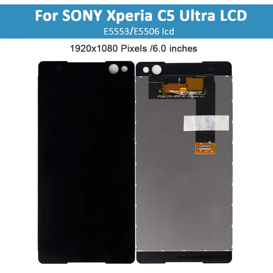 6.0" Original Display For SONY Xperia C5 Ultra E5506 E5533 E5563 LCD Display Touch Screen Digitizer With Frame For SONY C5 lcd Sony phone repair parts