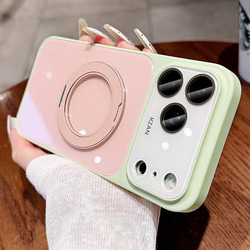 Ice 360 ° bracket for iphone17promax mobile phone case iPhone 16pro new second becomes large window lens all-inclusive 15 anti-drop protection 14 advanced color contrast 13 heat dissipation case women's Phone accessories