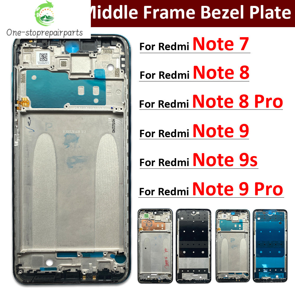 New For Xiaomi Redmi Note 7 8 9s Pro Front Housing LCD Frame Screen Bezel Holder Replacement Parts Xiaomi  Xiao mi phone repair parts