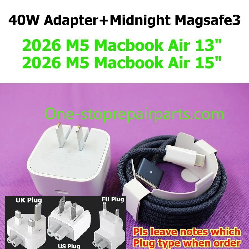 USB-C to MagSafe 3 Cable Power Adapter 30W 35W 70W 96W 140W  for Apple Macbook Magsafe3 Macbook Air A3448 A3449 A3240 A3241 Pro A3434 A3429 A3426 M2 M3 M4 M5  magnetic