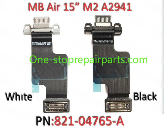A2941 USB-C Type C DC Charging Jack Connector Flex Cable 821-04765-A for MacBook Air Retina 15.3" M2 Black White Color
