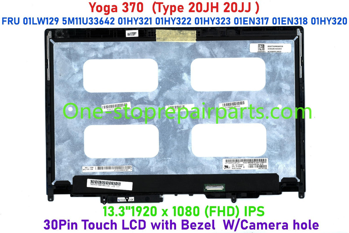 13.3"1920 x 1080 (FHD) IPS LCD touch screen assembly For Lenovo Thinkpad Yoga 370 YOGA Type 20JH 20JJ  LP133WF4 SPA1 LQ133M1JX15 01LW129 5M11U33642 01HY321 01HY322 01HY323 01EN317 01EN318 01HY320 Lenovo laptop repair parts