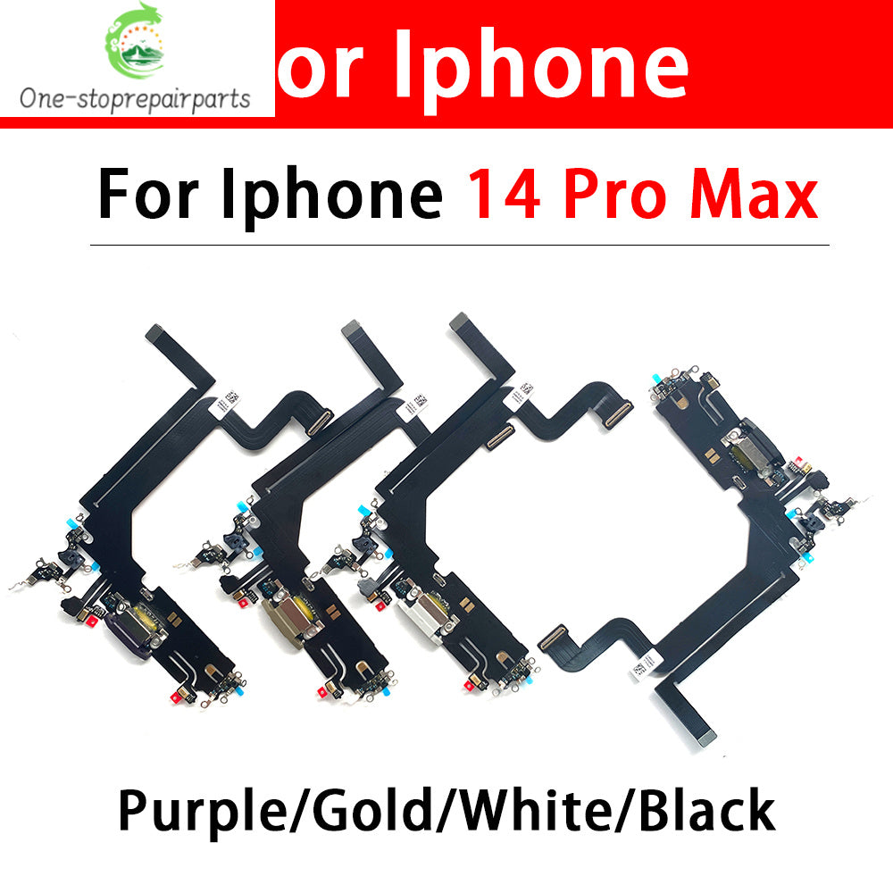 New For iPhone 14 Pro Max Plus USB Charging Port Dock Charger Connector Board With Microphone Flex Cable iPhone phone repair parts