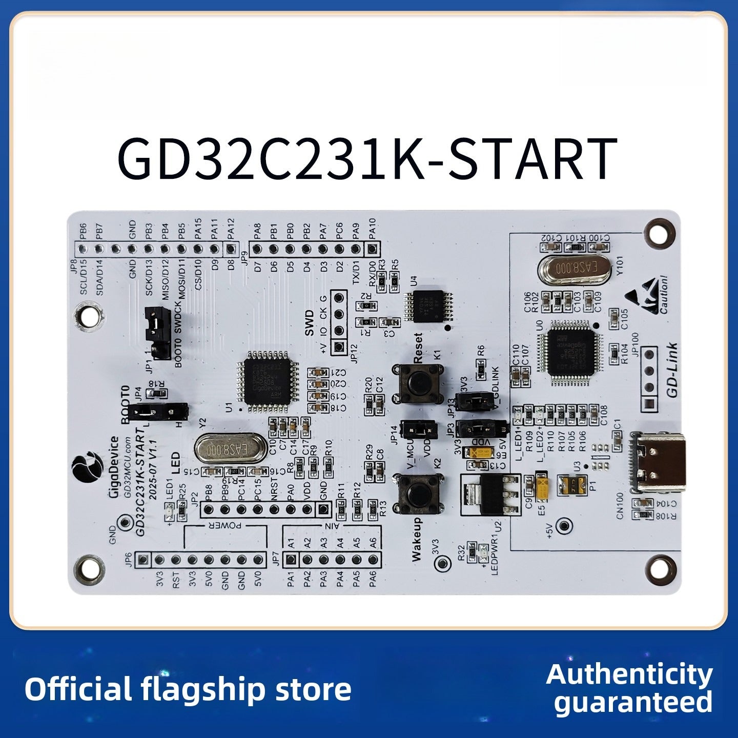 Entry-level development board by GigaDevice built around the Arm Cortex-M23 core GD32C231K-START Cortex-M23  entry-level microcontroller MCU Development Kit tools