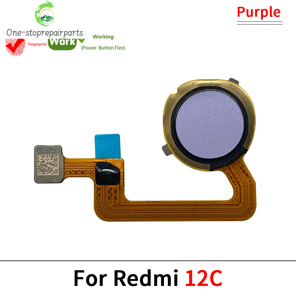 New Fingerprint For Xiaom Redmi 12 12C 13C 10C Home Button Fingerprint Menu Return Key Recognition Sensor Flex Cable Redmi phone repair parts