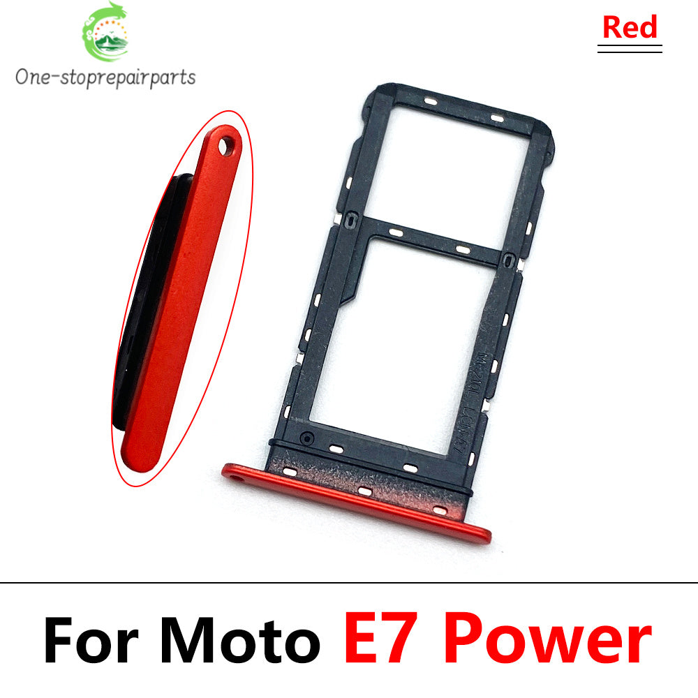 New SiM Tray For Moto E6 Play E6s E7 Plus E7i Power E20 E40 SIM Card Slot SD Card Tray Holder Adapter Motorola phone repair parts