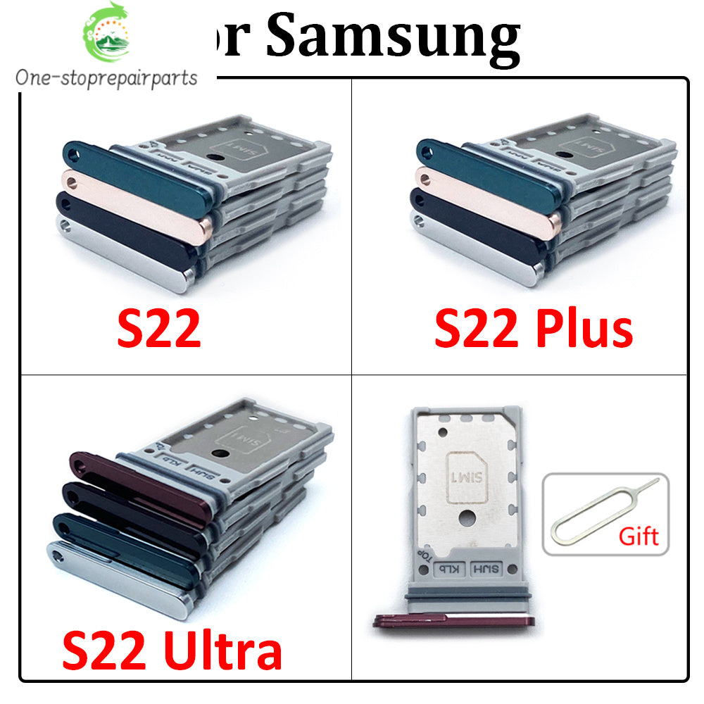 SIM Card Tray Slot Holder Adapter Accessories For Samsung S22 / S22 Plus / S22 Ultra Samsung phone repair parts