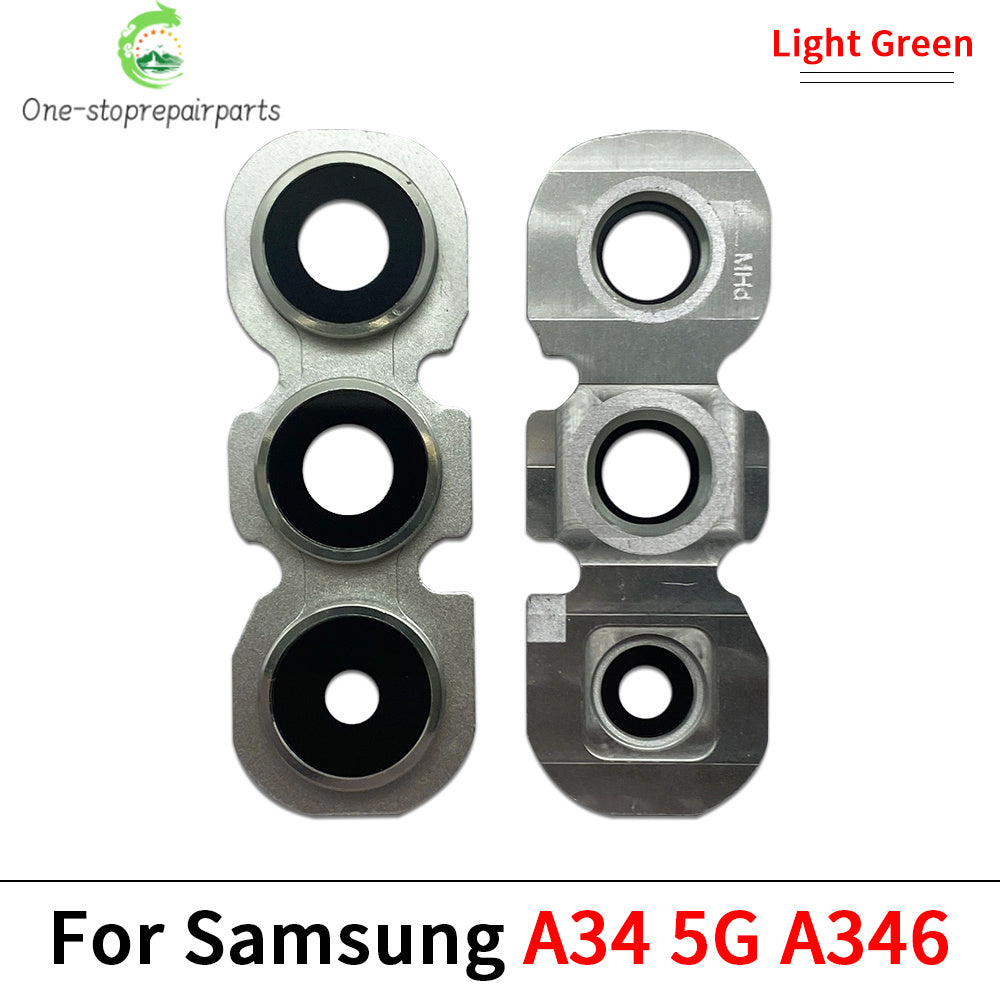 New Rear Camera Glass Lens Cover With Frame Holder For Samsung A26 A56 A34 A54 S24 Fe 5G Replacement Parts Samsung phone repair parts
