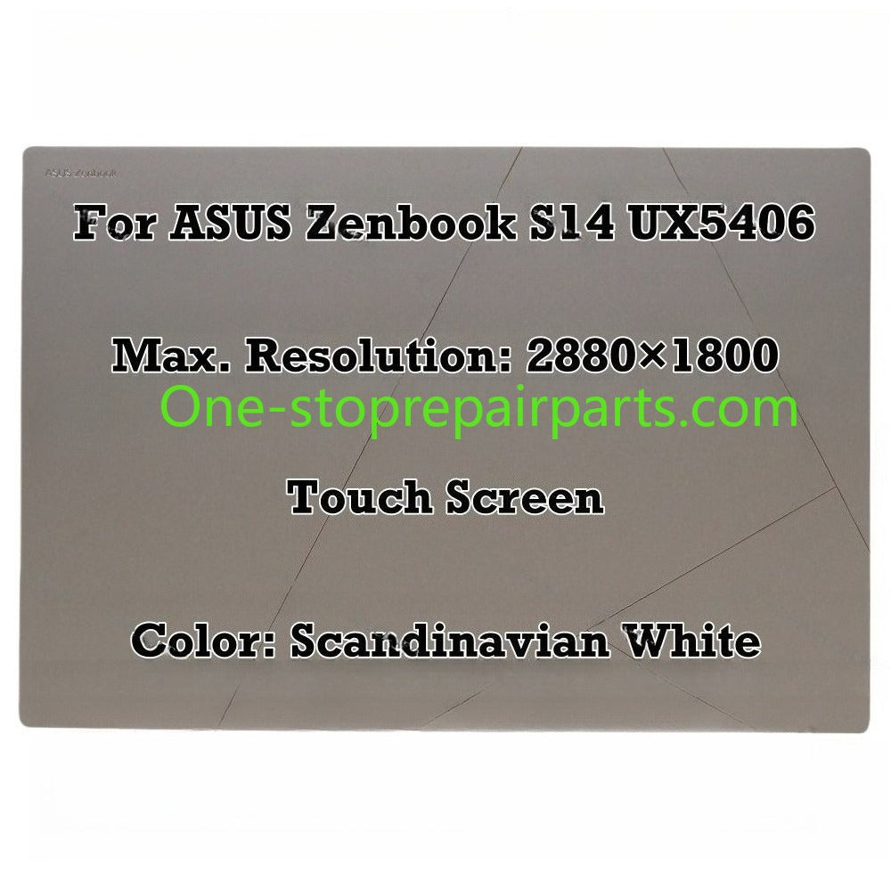 2880×1800 Lcd screen for For ASUS Zenbook S 14 UX5406SA UX5406S UX5406 S14 OLED 2.8K ATNA40CU09 3K 120Hz Screen LCD Complete Zumaia Gray Scandinavian WhiteTouch Assembly