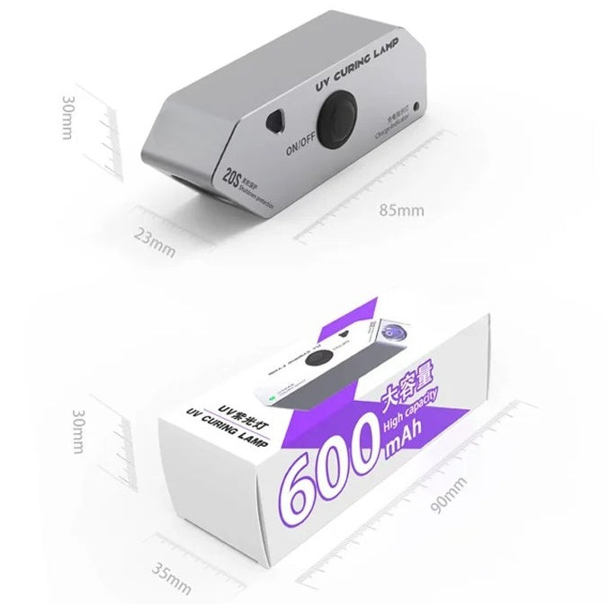 Mobile phone repair uv glue purple light curing light green oil three-second oil aluminum alloy LED double wick curing light
