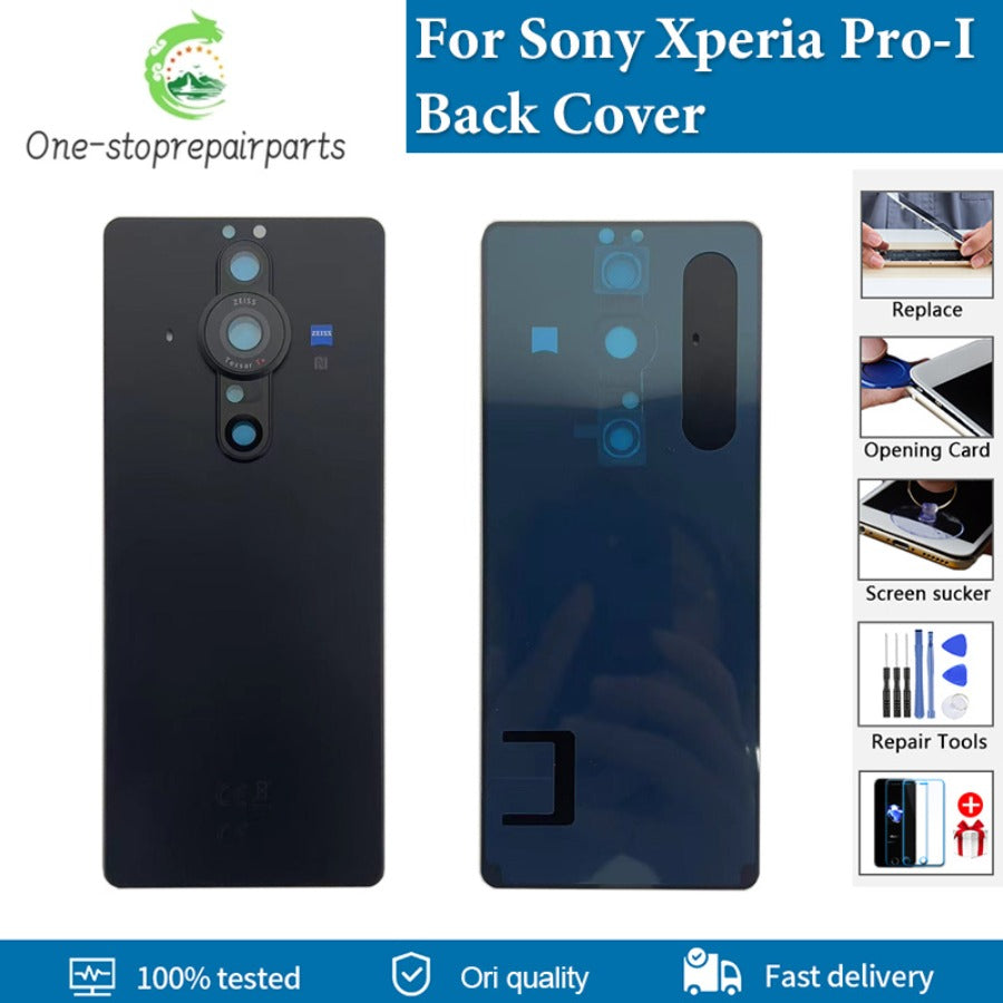 Original 6.5" For Sony Xperia Pro-I XQ-BE72/BE62/BE52 Back Battery Cover Glass Housing Rear Door Case Parts Replacement With Camera Lens Sony phone repair parts