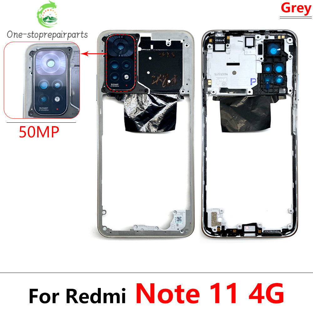 For Xiaomi Redmi Note 11 4G / Note 11s / Note 11 Pro 5G Middle Frame Bezel Middle Plate Replacement Parts Black / Blue  Xiaomi  Xiao mi phone repair parts