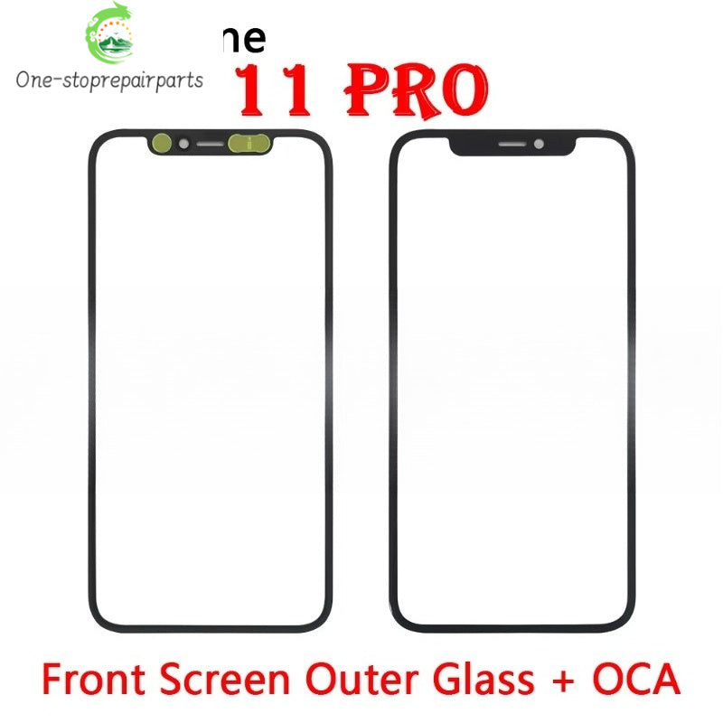 New Front Screen Outer Glass With OCA For iPhone 11 12 13 14 15 Pro Max Mini Plus Phone Repair iPhone phone repair parts