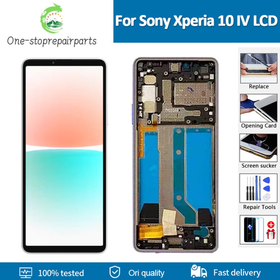 6.0"Original ALMOLED For Sony Xperia 10 IV LCD Display Touch Screen Digitizer Assembly X10 IV XQ-CC54 Touch Screen replacement Sony phone repair parts