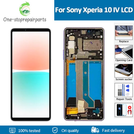 6.0"Original ALMOLED For Sony Xperia 10 IV LCD Display Touch Screen Digitizer Assembly X10 IV XQ-CC54 Touch Screen replacement Sony phone repair parts