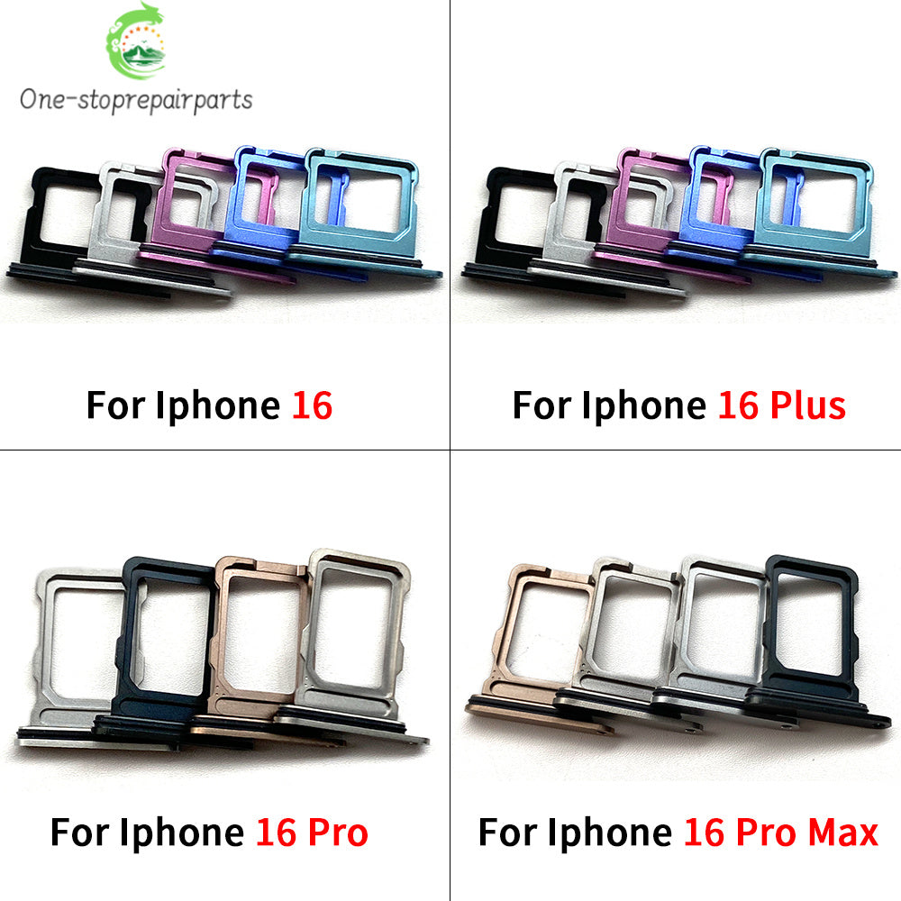 New Dual Single SIM Card Tray Slot Holder Adapter Accessories For iPhone 16 Pro 16Pro Max 16 Plus iPhone phone repair parts