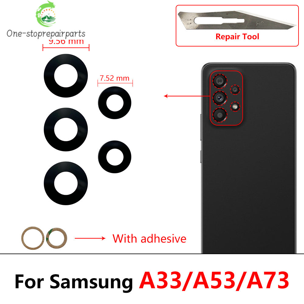 10Pcs, Back Rear Camera Glass Lens For Samsung A22 A32 A42 A52 A72 A33 A53 A73 4G 5G  With Adhesive