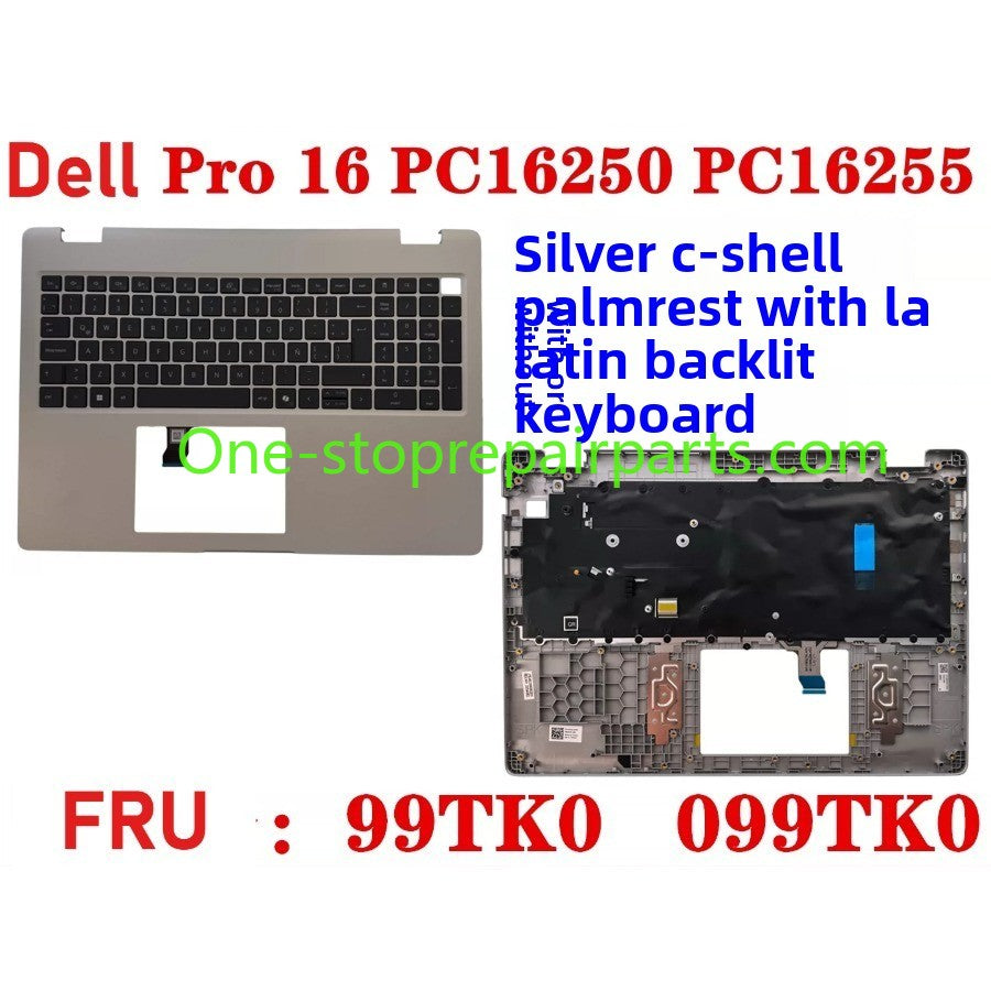 Cover case Keyboard for Dell Pro 16 PC16250 PC16255 Cover case for Dell Pro 16 PC16255 PC16250 LCD Back Cover Bezel frame topcase palmrest upper bottom HINGE 0V1T1X 0388WT 0Y55N3 099TK0 006R8M Dell laptop repair parts