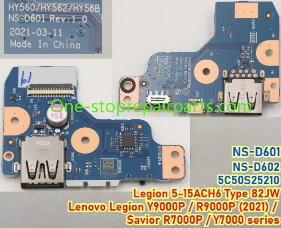 USB Audio I/O HDMI Board Daughterboard For Lenovo Legion 5 / 5 Pro Pro 7 Y9000P R9000P Savior R7000P Y7000 16IRX8H 16IAH7H 16ARH7H 15IAH7 15ARH7 NS-F082 NS-E233 NS-E241 NS-E481 NS-F771 NS-F701 F093 NS-G251 NS-F254 D713 Lenovo laptop repair parts