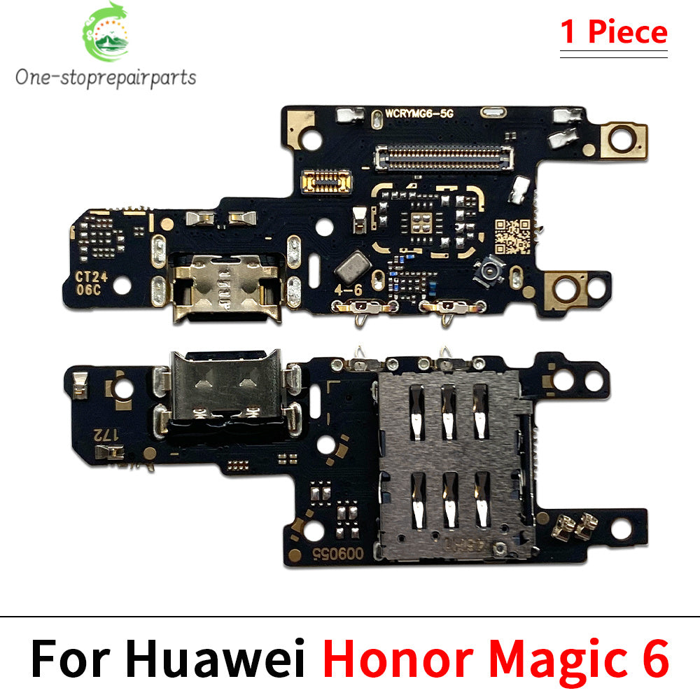 10Pcs, USB Charging Port Dock Charger Plug Connector Board Flex Cable For Huawei Honor 60 70 80 90 Pro Se Magic 4 5 6 Pro Lite Huawei phone repair parts