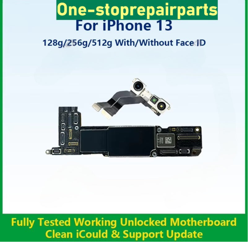 Fully Tested Authentic Motherboard For iPhone 13 Pro Max 128g/256g Unlocked Mainboard With Face ID Cleaned iCloud Fast Shipping iPhone phone repair parts