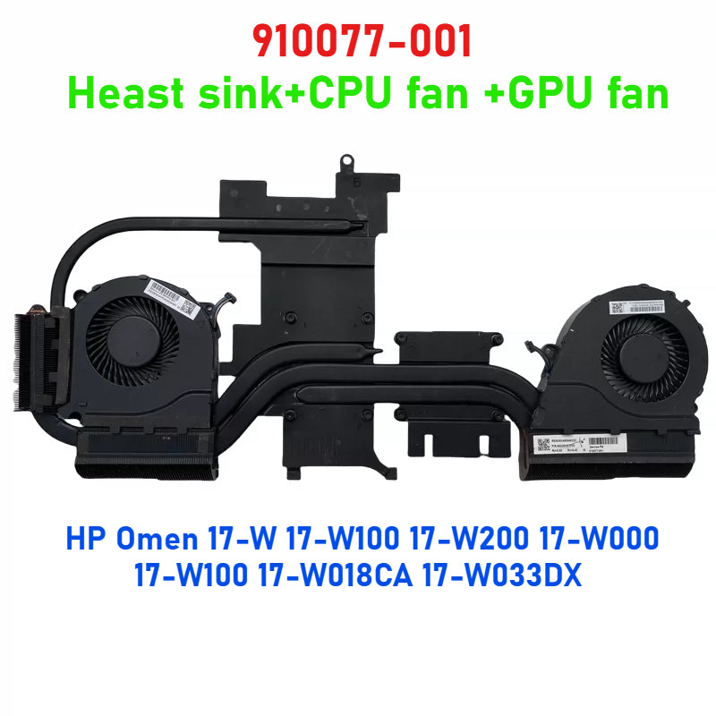 Laptop Heatsink CPU GPU Cooling fan for HP Pavilion TPN-Q174 17-ab  Omen 17-W 17-W100 17-W200 17T-W 17-X  17-ab403nf L05973-001 910441-001 45G37HSTP80 910077-001 862954-001 G38 NFB84B05H 857463-001 Notebook Cooling Radiator Heatsink HP laptop repair