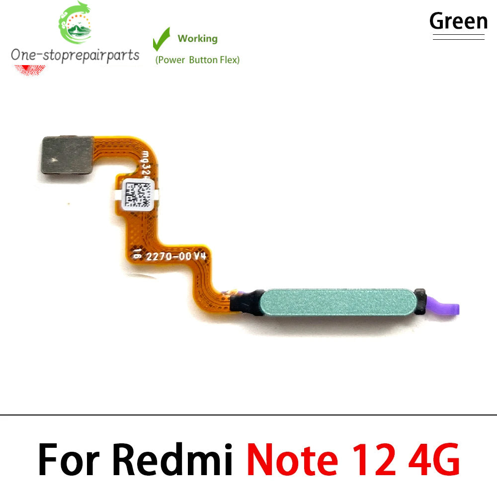 For Xiaomi Redmi Note 12 Pro Plus 4G 5G Home Button Fingerprint Sensor Flex With Power Key Button Flex Cable  Xiaomi  Xiao mi phone repair parts