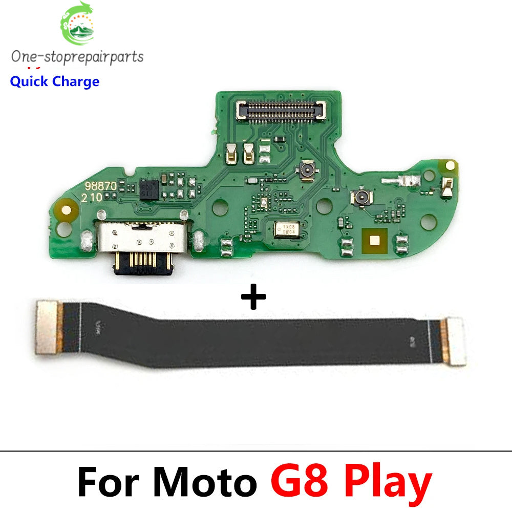 New USB Charging Port Dock Charger Connector Main Board Flex Cable For Motorola Moto G8 Play / G8 Plus M Version Motorola phone repair parts