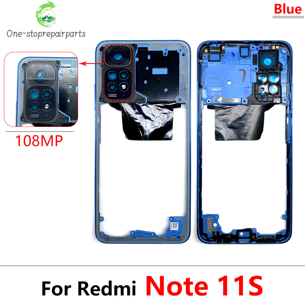 For Xiaomi Redmi Note 11 4G / Note 11s / Note 11 Pro 5G Middle Frame Bezel Middle Plate Replacement Parts Black / Blue  Xiaomi  Xiao mi phone repair parts