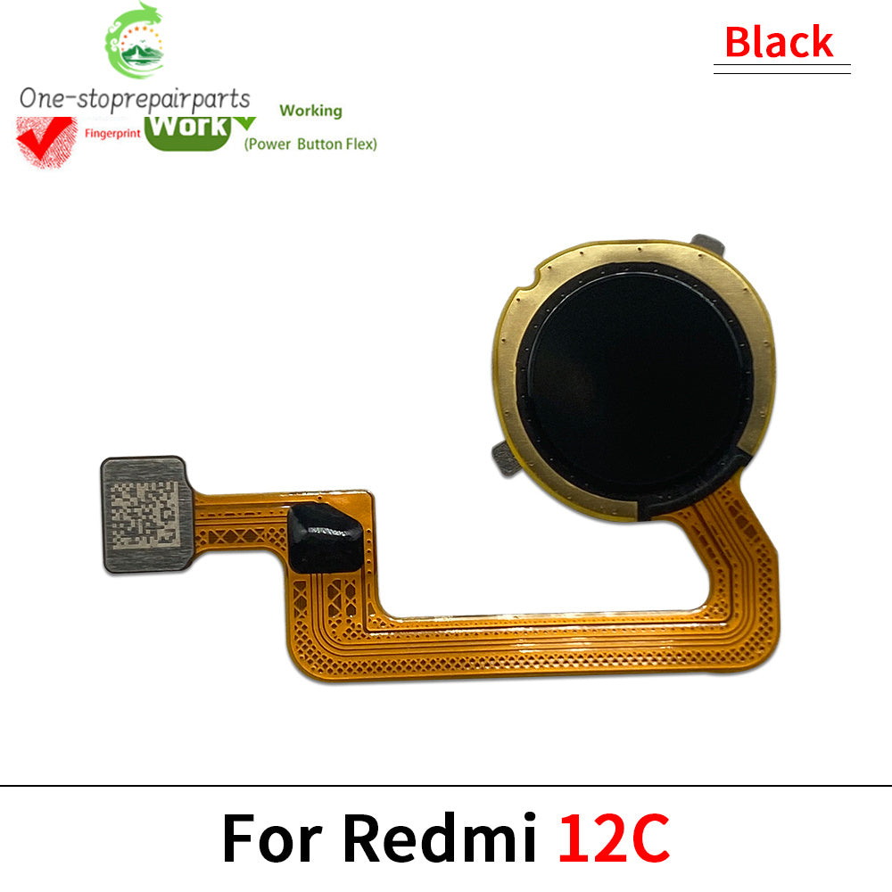 New Fingerprint For Xiaom Redmi 12 12C 13C 10C Home Button Fingerprint Menu Return Key Recognition Sensor Flex Cable Redmi phone repair parts