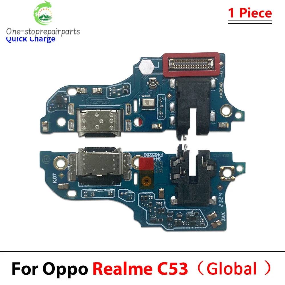 10Pcs, USB Charge Connector Charging Board Port Flex Cable For OPPO Realme C31 C25 C35 C55 C65 C51 C61 C71 C53 C63 C73 C67 4G 5G Realme phone repair parts