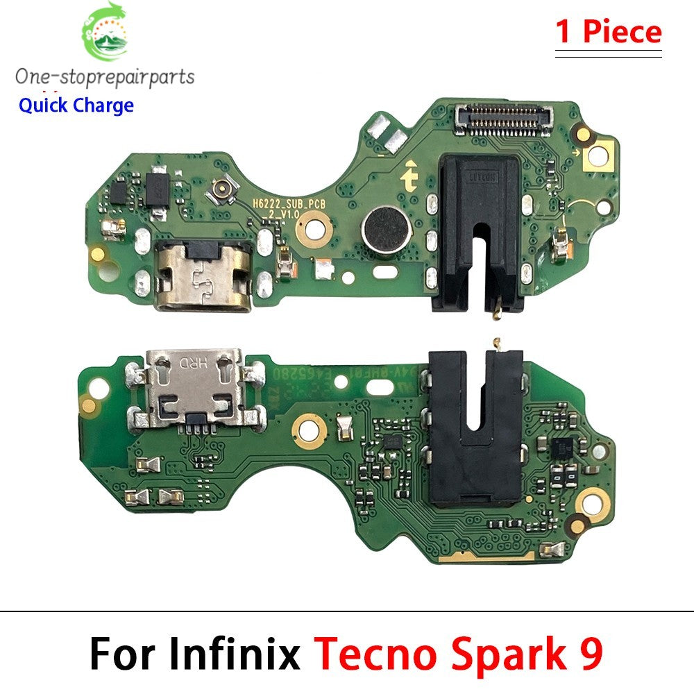 New USB Charge Port Dock Connector Charging Board Flex Cable For Tecno Spark 5 6 Air 7 7T 8 8C 8P 8T 10C 9 20 Pro Go 2022 2023 Tecno phone repair parts