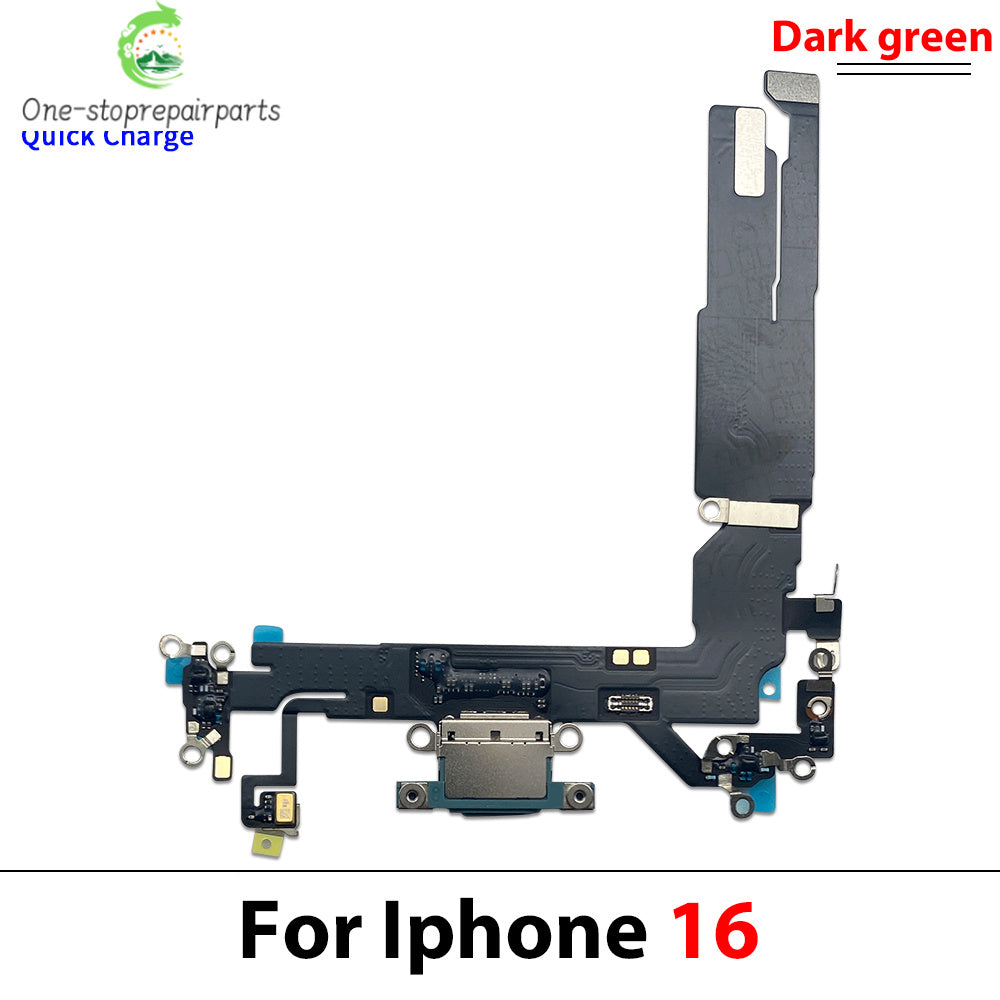 New For iPhone 16 Pro Max Plus USB Micro Charger Charging Port Dock Connector Microphone Board Flex Cable iPhone phone repair parts