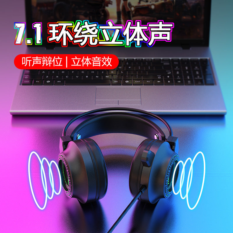 Accessories Headset Luminous Headset FVG93 Wired Wired Headset Desktop Computer Gaming Luminous Gaming Headset