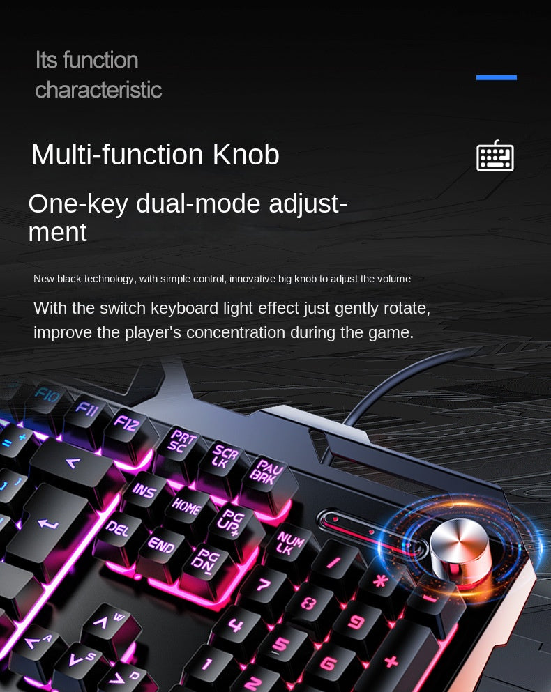 Accessories V2G5 mechanical feel metal keyboard mouse earphones three-piece set USB wired gaming computer accessories