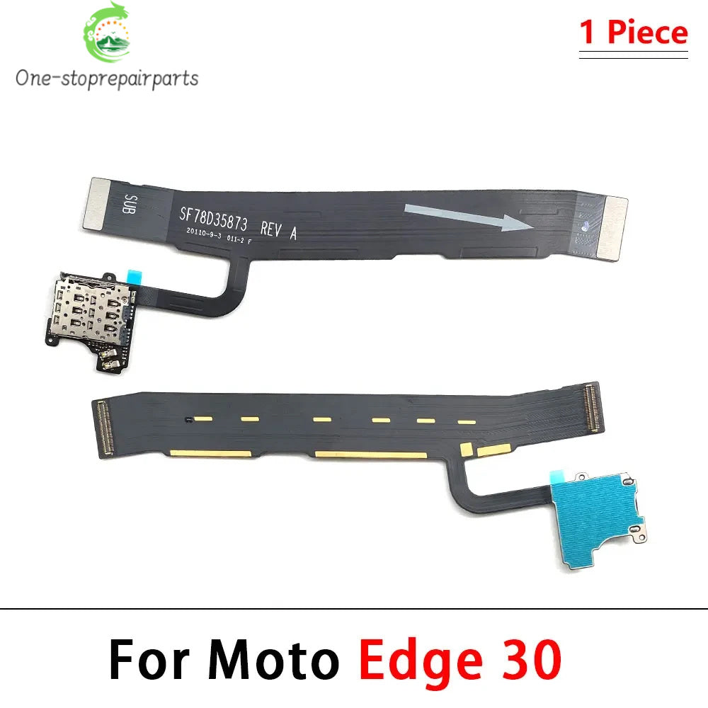 10Pcs, SIM Card Reader Holder Connector Socket Slot Main Flex Cable For Moto Edge 20 30 40 X30 Pro Neo Fusion Lite Ultra Plus Motorola phone repair parts