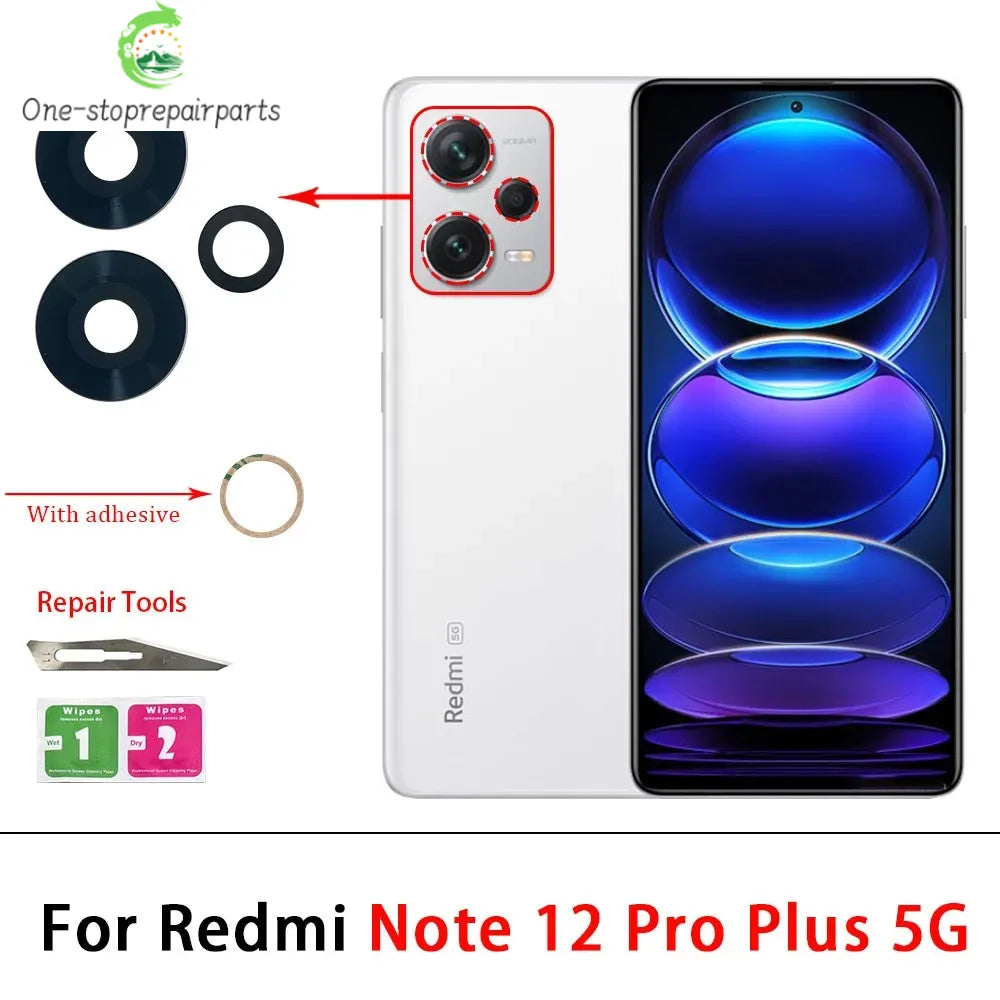 10Pcs, Camera Glass Lens Back Rear Camera Glass Lens For Xiaomi Redmi Note 11 12 13 14 Pro Plus 4G 5G With Adhesive  Xiaomi  Xiao mi phone repair parts